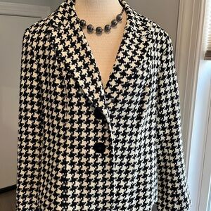 Black and White Blazer Houndstooth Blazer